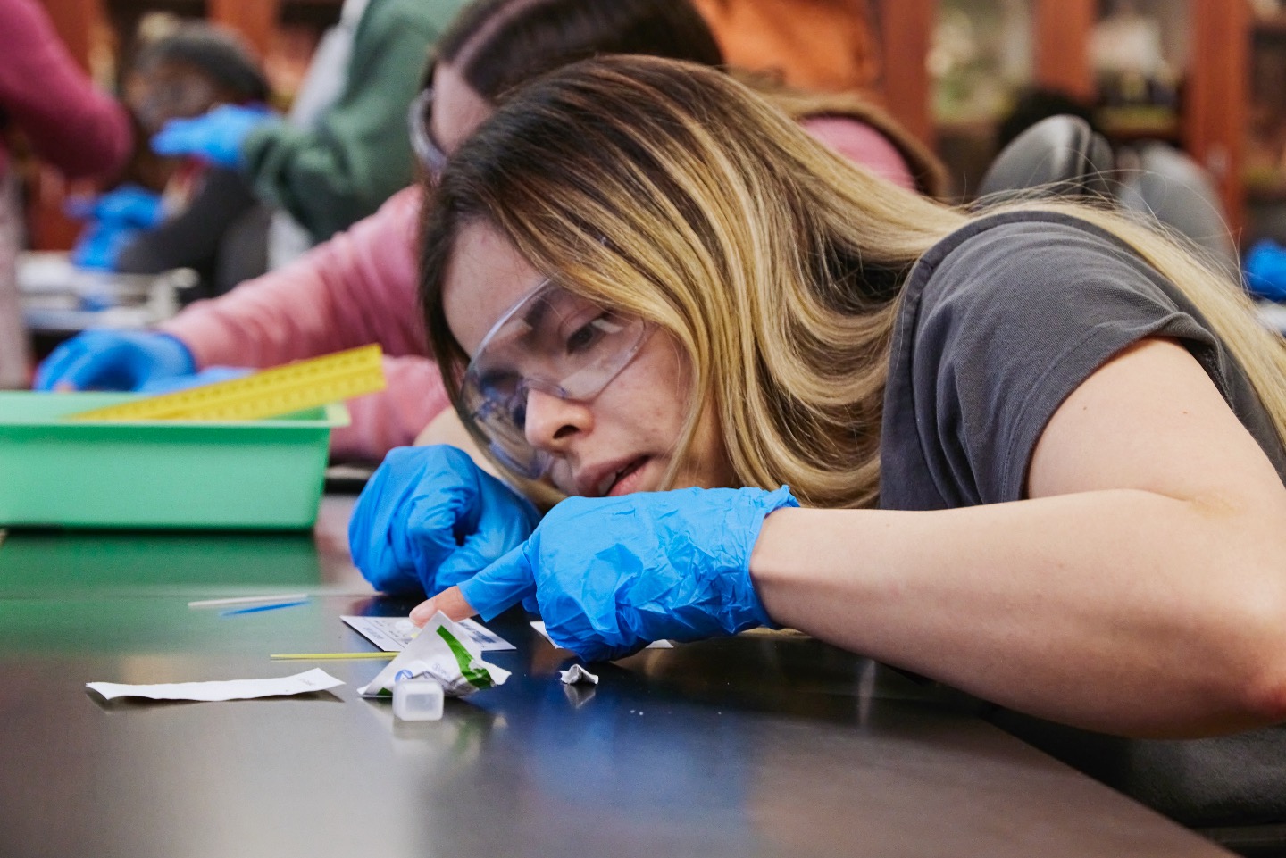 Student in biology class